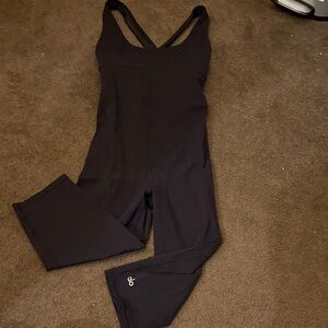 Black One-Piece Athletic Jumpsuit ALO